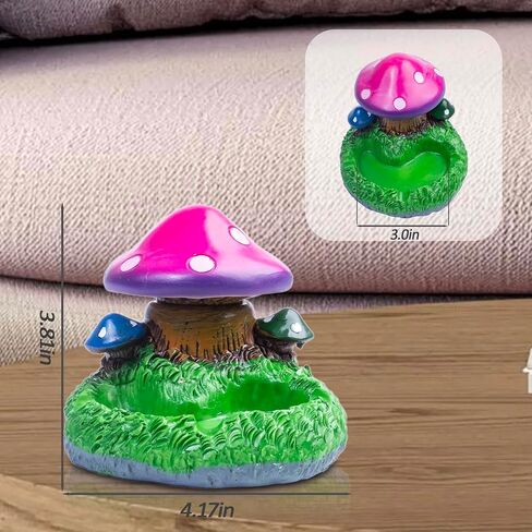 Cute Mushroom Ash tray for Cigarettes,Indoor/Outdoor Ashtray for Patio、Home、Office Decor, Ashtrays for Cigar With 3 Cigarette Ports in Saudi Arabia