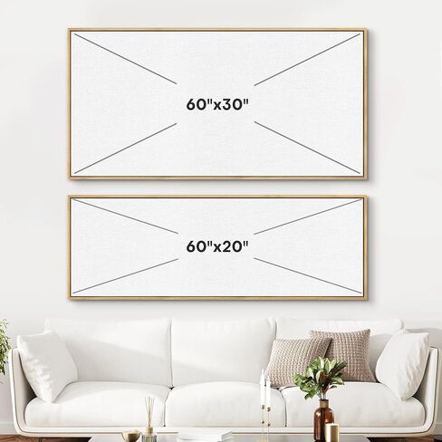 SIGNFORD Extra Large Framed Canvas Print Wall Art Rustic Countryside Landscape Illustrations Modern Art Relax/Calm Warm for Living Room, Bedroom, Office - 60"x30" in Saudi Arabia