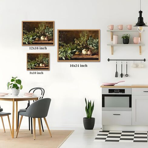 Floating Framed Vintage Kitchen Wall Art, Yellow Lemon Still Life Wall Decor Oil Paintings, Rustic Farmhouse Artwork Canvas Posters Prints Pictures for Living Room Bedroom Home Decor 12x16 Inch in Saudi Arabia