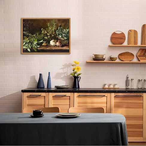 Floating Framed Vintage Kitchen Wall Art, Yellow Lemon Still Life Wall Decor Oil Paintings, Rustic Farmhouse Artwork Canvas Posters Prints Pictures for Living Room Bedroom Home Decor 12x16 Inch in Saudi Arabia