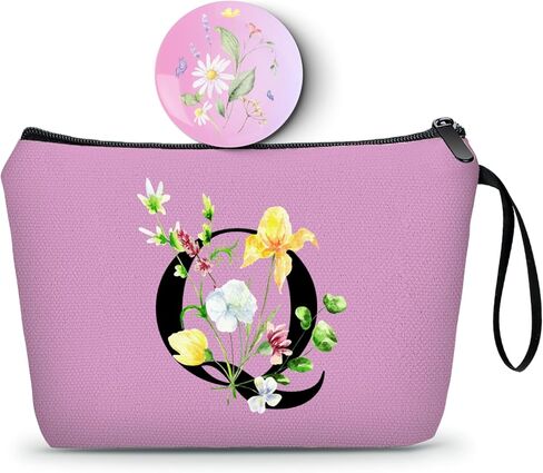 Birthday Friendship Womens Bridesmaid Proposal Personalized Gifts for Friend Sister Teacher Coworkers Bride Travel Makeup Cosmetic Bag with Mirror Valentines Mothers Day Christmas Graduation J in Saudi Arabia