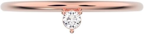 Clara Pucci 0.04 Ct Round Cut Moissanite Dainty Minimalist Vertical Solitaire Stackable 1 Stone Simple 14K Solid White Gold Everyday Wedding Band in Saudi Arabia