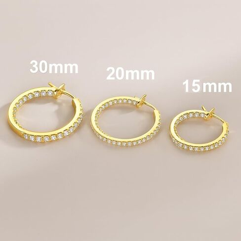 أقراط دائرية من الذهب عيار 14 قيراط مع تشيكوسلوفاكيا على الوجهين للنساء، لا تسبب الحساسية للأذنين الحساسة، 15/20/30 ملم in Kuwait