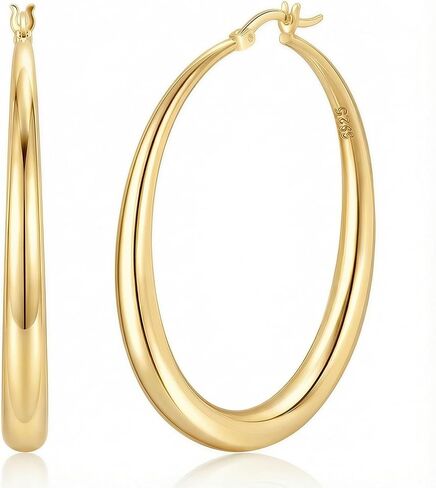 S925 Sterling Silver Hypoallergenic Hoop Earrings for Women 35/40/50/60/70mm in Saudi Arabia