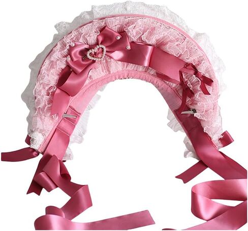 Women Girls Tea Party Hat Victorian Bonnet Hat Vintage Lace Flowers Flat Cap Lolita Cap for Prom in Saudi Arabia