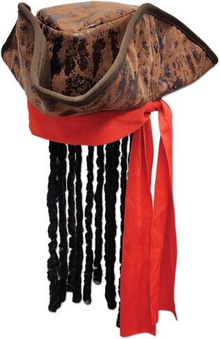 Beistle Caribbean Pirate Hat with Dreadlocks in Saudi Arabia