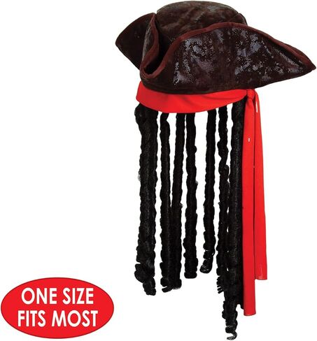 Beistle Caribbean Pirate Hat with Dreadlocks in Saudi Arabia