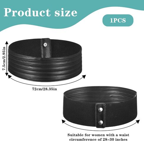 Sibba Black Elastic Wide Belts, Leather Corset Belt Thick Waist Belts, Stretchy Cinch Belt Vintage Waistband for Women Dress Party in Saudi Arabia