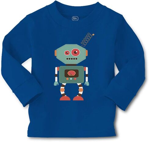 Kids Long Sleeve T Shirt Robot Robotics Engineering B Cotton Boy & Girl Clothes Funny Graphic Tee Royal Blue Design Only 5 6T in Saudi Arabia