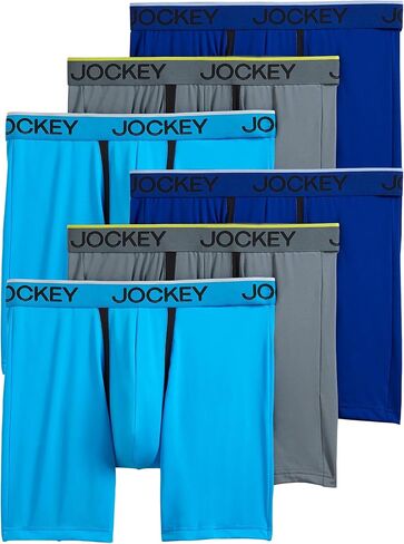 Jockey Men's Underwear Chafe Proof Pouch Microfiber 6" Boxer Brief - 6 Pack in Saudi Arabia