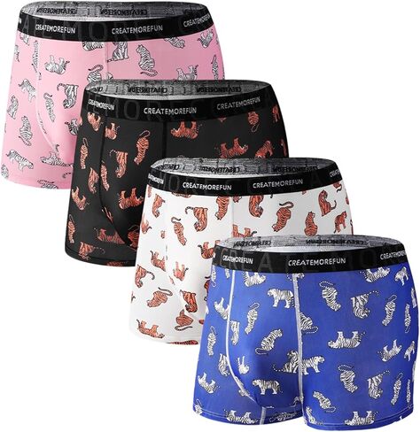 Men's super soft and comfortable underwear set, moisture wicking and breathable boxer shorts 4 Pack in Saudi Arabia