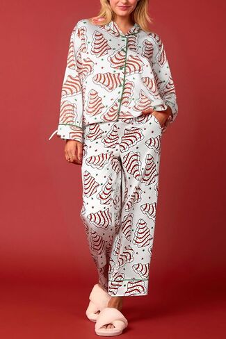Women 2 Piece Buffalo Plaid Pajamas Lounge Set Y2k Long Sleeve Bow Tie Up Shirts Wide Leg Pants Sets Sleepwear in Saudi Arabia