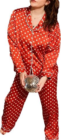 Women 2 Piece Buffalo Plaid Pajamas Lounge Set Y2k Long Sleeve Bow Tie Up Shirts Wide Leg Pants Sets Sleepwear in Saudi Arabia