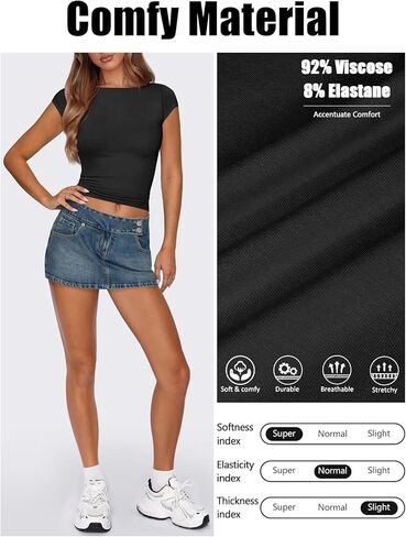 Womens Open Back Tops for Women Trendy Backless Shirt Short Sleeve Slim Fit Going Out Top Y2k Basic Clothes in Saudi Arabia