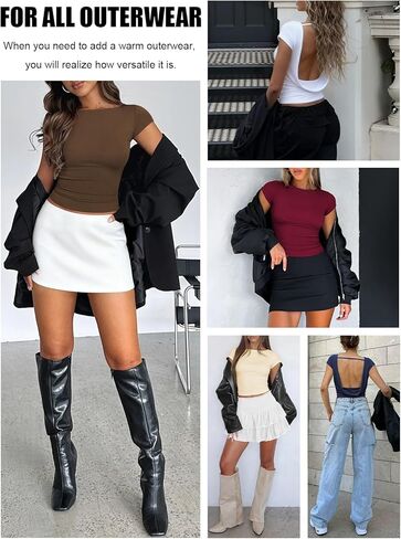 Womens Open Back Tops for Women Trendy Backless Shirt Short Sleeve Slim Fit Going Out Top Y2k Basic Clothes in Saudi Arabia