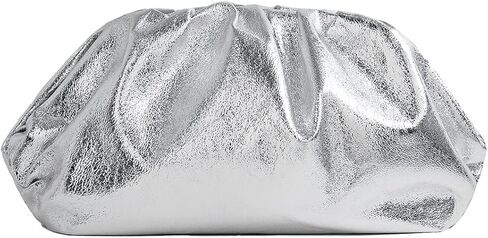 Women’s Evening Bag Vegan Leather Pleated Dumpling Clutch Purse, Soft Evening Handbag for Weddings Parties Formal in Saudi Arabia
