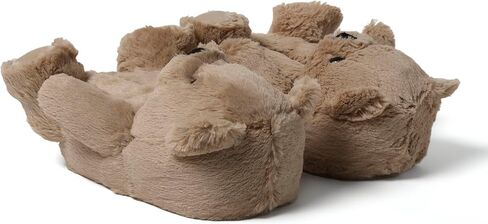 Dearfoams Women's Cozyfoams Plush Animal Slippers – Fuzzy Character House Shoes Memory Foam Comfort in Saudi Arabia