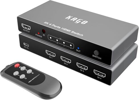 HDMI Switch 7 in 1 Out 4K@60Hz,7 Ports HDMI Splitter with Remote,HDMI Selector Switcher Box Hub HDR HDCP 3D, Aluminum Premium Quality Compatible with PS5/4 Xbox Apple TV in Saudi Arabia