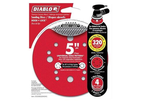 Diablo Hook and Lock ROS Sanding Discs للخشب والمعادن والبلاستيك - 5 "، 80 حصى ، خشنة ، مزيج من السيراميك ، 15 عبوة - DCD050080H15G in Kuwait
