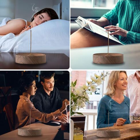 1PCS Black Walnut Incense Holder for Sticks - Round Wooden Incense Burner Tray, Handcrafted Natural Aroma Diffuser Bowl with Minimalist Design in Saudi Arabia