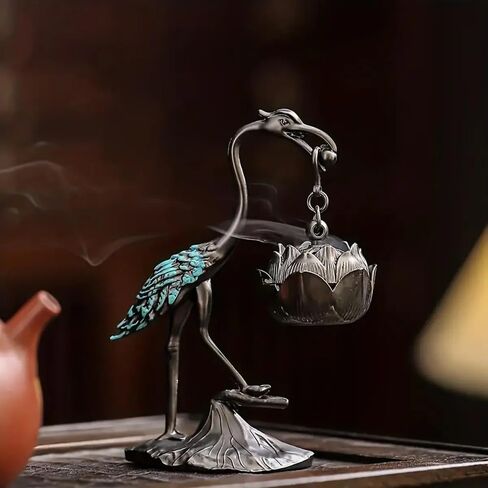 قطعة واحدة من مبخرة زهرة اللوتس الأنيقة لديكور المنزل المعدني مع حامل خط مبتكر (B) in Kuwait