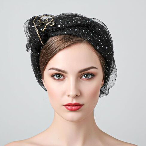 Fashion Head Scarf for Women Black Rhinestone Head Scarf for Women, 31.5 Inch Square Bandana, Sparkling 90s Style Hair Wrap & Shawl in Saudi Arabia
