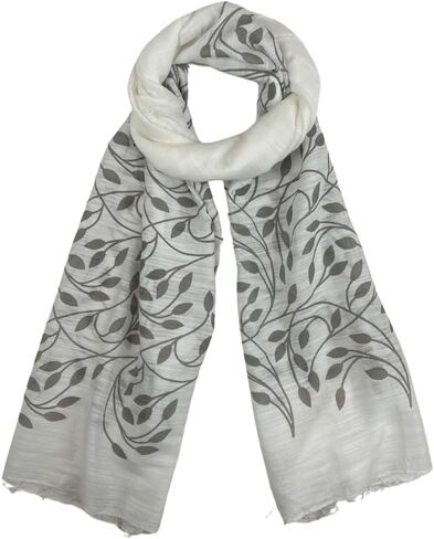 Humble Hilo Silk Blend Scarf Blooming Stencils Silk Cotton Scarf Floral Pattern Silk Neck Scarf for Women in Saudi Arabia