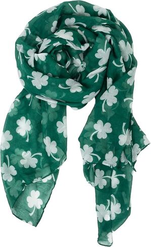 St-Patricks-Day-Scarf Green-Shamrock Shawl-Warp Soft Lighweight-Irish-Scarf for Women Girls in Saudi Arabia
