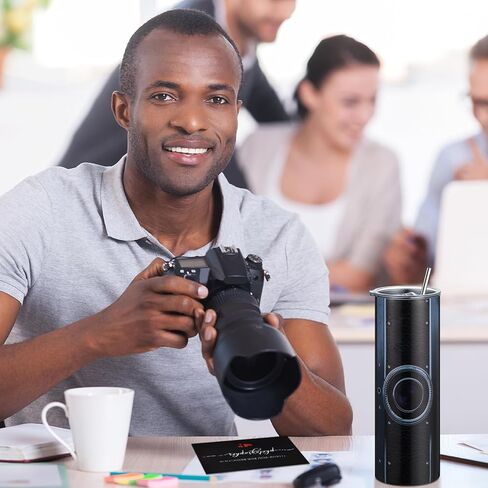 Patelai 5 Pcs Photographer Gift Set for Men Women Funny Camera Lovers Gift with 1 Pcs Stainless Steel Tumbler Socks Keychain Greeting Card with Box for Photo Lovers Camera Encouragement Set in Saudi Arabia