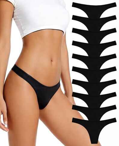 Thongs for Women Cotton Underwear, Sexy No Show Ladies Panties, Comfortable Breathable Workout Panty Sets Multi in Saudi Arabia