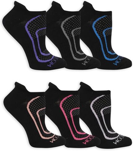 Fruit of the Loom Women's CoolZone No Show with Tab Socks (6 Pack), Black, (8-12) in Saudi Arabia