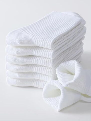 6 Pairs Calf Socks for Women,Women Ankle Socks,Cotton Crew Socks,Soft Above Ankle Sock Size 5-10 in Saudi Arabia
