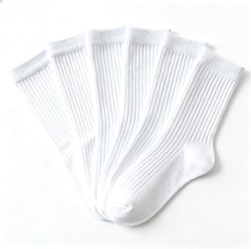 6 Pairs Calf Socks for Women,Women Ankle Socks,Cotton Crew Socks,Soft Above Ankle Sock Size 5-10 in Saudi Arabia