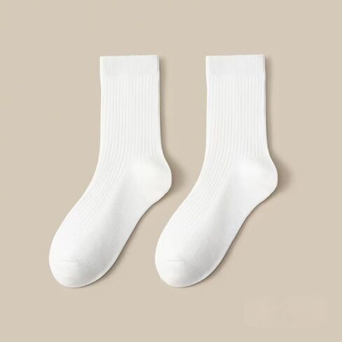6 Pairs Calf Socks for Women,Women Ankle Socks,Cotton Crew Socks,Soft Above Ankle Sock Size 5-10 in Saudi Arabia