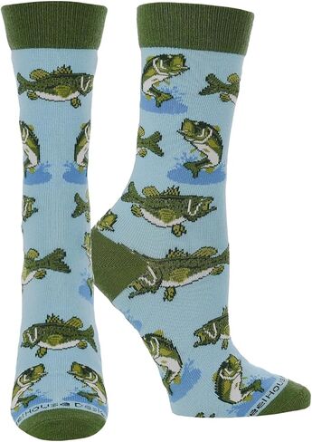 WHD Bass Fishing Crew Socks for Women & Men | Fishing Gift, Outdoor Adventure Socks in Saudi Arabia