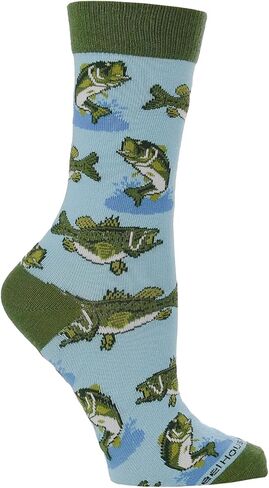 WHD Bass Fishing Crew Socks for Women & Men | Fishing Gift, Outdoor Adventure Socks in Saudi Arabia