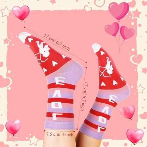 Foaincore 32 Pairs Valentine's Day Cupcake Socks Gifts for Women, Heart Print Cotton Crew Socks, Cute Cupcake Socks with Gift Packaging, Suitable for Valentine's Day Mother's Day Birthday Gifts in Saudi Arabia
