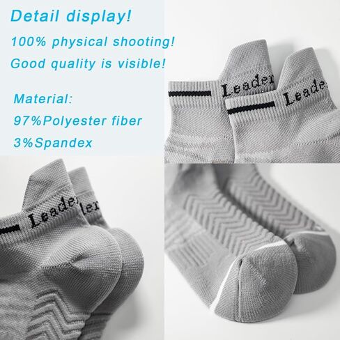 LeaderKing 3/6 Pairs of Unisex Ankle Compression Running Socks, Low-Cut Anti-Blister Socks for Hiking Sports in Saudi Arabia