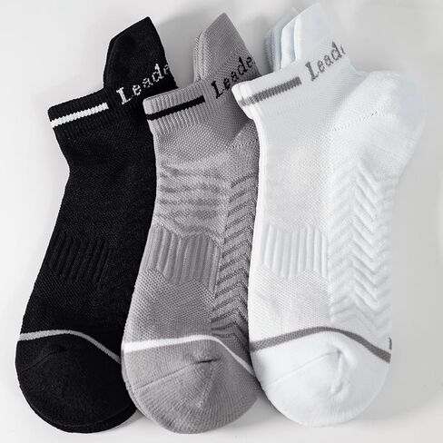 LeaderKing 3/6 Pairs of Unisex Ankle Compression Running Socks, Low-Cut Anti-Blister Socks for Hiking Sports in Saudi Arabia