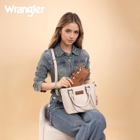 Wrangler Brown Laptop Bag and RFID Blocking Wallets Set for Women in Saudi Arabia