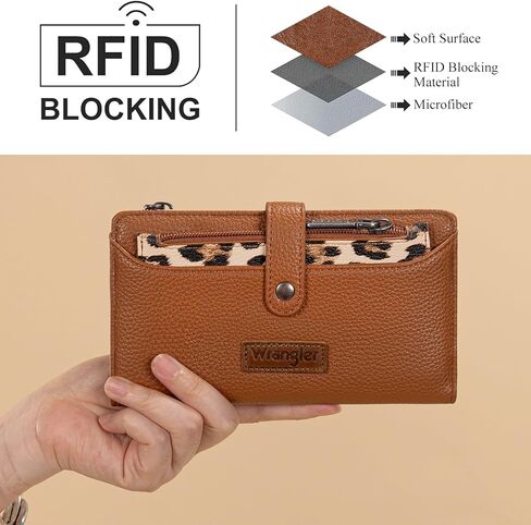 Wrangler Brown Laptop Bag and RFID Blocking Wallets Set for Women in Saudi Arabia