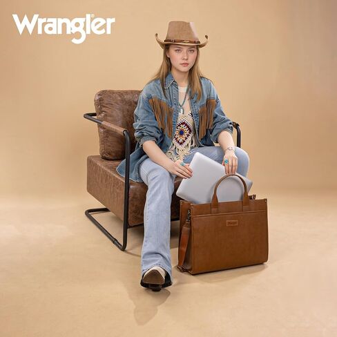 Wrangler Brown Laptop Bag and RFID Blocking Wallets Set for Women in Saudi Arabia