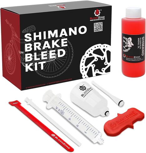 BleedZone Shimano Brake Bleed Kit with 180ml Shimano Mineral Oil - Hydraulic Brake Bleeding Kit for MTB, Road, and Gravel Bikes - Complete Bicycle Hydraulic Brake Bleed Kit for Shimano Brakes in Kuwait