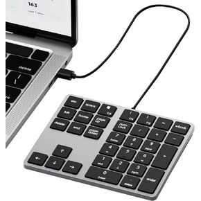 Bluetooth Number Pad for Laptop, Wireless Rechargeable Numeric Keypad 34 Keys External Numpad Portable 10 Key USB Keypad for Apple Mac iMac MacBook Pro/Air, Windows PC in Kuwait