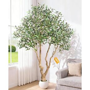 Faux Olive Tree 6 FT, Fake Olive Tree with Lush Silk Leaves and Realistic Olive Fruits,Olive Trees Artificial Indoor with Planter for Indoor Home Office Living Room Bedroom Stairs Outdoor in Saudi Arabia