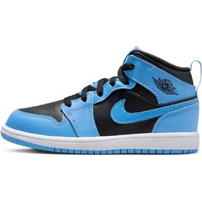 Jordan 1 Mid Little Kids' Shoes (DQ8424-071, Black/White/Metallic Gold) Size 3 in Kuwait