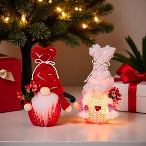 ديكور عيد الحب التماثيل القطيفة مع الأضواء، هدية عيد الحب للزوجين للنساء، زخرفة صينية ذات طبقات على شكل طاولة قزم in Kuwait