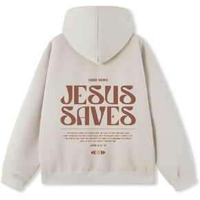 Women Men Hoodies Oversized Fleece Sweatshirt Fashion Clothing Fall Christian Sweaters Jesus Saves in Saudi Arabia