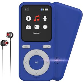 64GB MP3 Player with Bluetooth,Bluetooth MP3 Player,Portable HiFi Lossless Sound MP3 Player with Speaker, Voice Recorder,Equalizer for Sports Running,Micro SD Card up to 128GB(Earbuds Included) in Kuwait