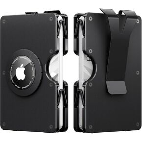 Slim AirTag Wallet for Men, Aluminum Minimalist Credit Card Holder, Metal Wallet with Money Clip, Front Pocket Wallets Compatible with Apple Air Tag, RFID Blocking, Holds up to 22+ Cards Plus Cash in Kuwait